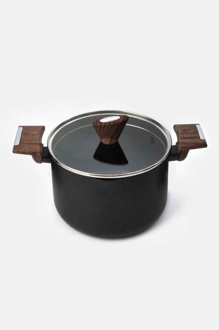 Titanyum Makarna Tenceresi 22 cm Siyah